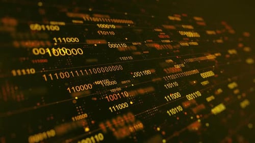 Digital Binary Code Background Golden