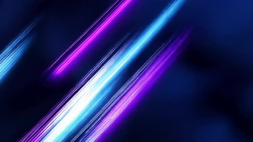 Abstract vibrant neon light streaks on dark background