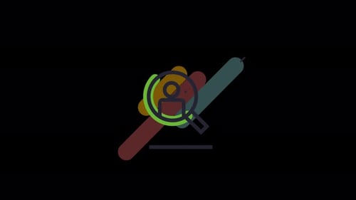 Flat Design Person Search Icon Animation