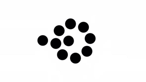 animação de carregamento do design de vídeo em loop gráfico de canal alfa com movimento de pontos giratórios