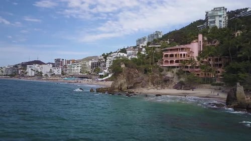 Aerial of Puerto Vallarta, Mexico beach
