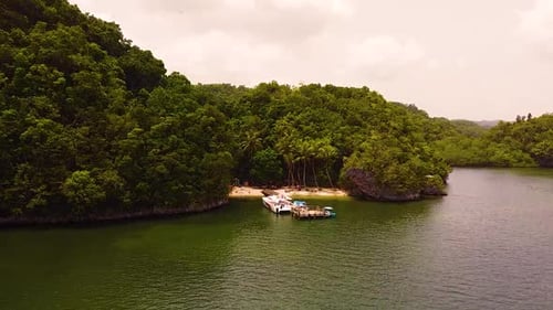 Dock at VIP luxury beach only accessible in yacht at Dominican Republic