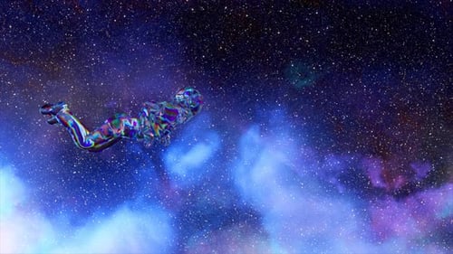 Diamantastronaut schwebt durch den grenzenlosen Raum