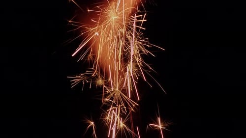 Bright Fiery Sparks on Black Background