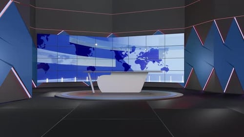 3D-Hintergrundschleife für virtuelle Nachrichtenstudios