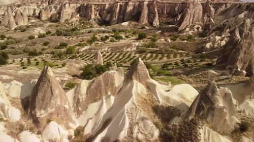 Aerial view of Goreme Historical National Park in Cappadocia