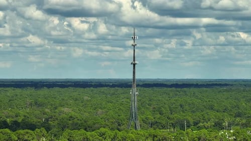 Tall Telecommunication Radio Cell Tower with Wireless Communication 5g Antennas for Network Signal