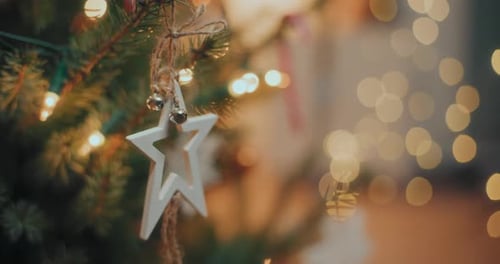 Christmas Tree Star Decoration Close Up