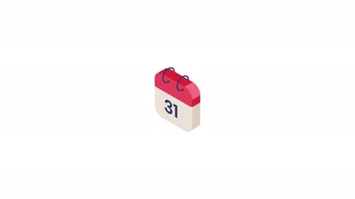 Animated Isometric Calendar Icon Animation Date Reminder And Schedule