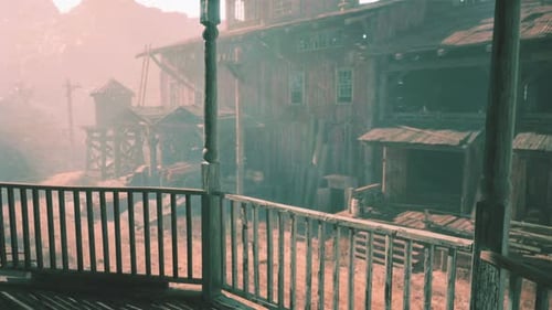 Old Wild West Desert Cowboy Town