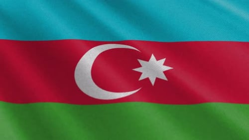 Azerbaijan National Flag Realistic Waving Loop Animation