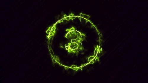 Dynamic Green Energy Countdown with Neon Numbers