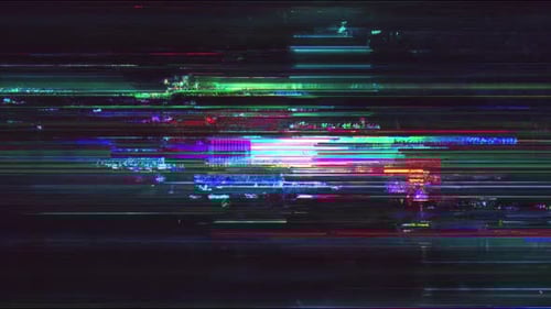 Dynamic glitch art: vibrant digital distortion and colorful abstract motion