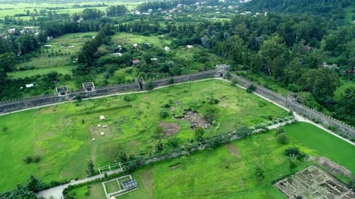 Drone View of Gonio Fortress Near Batumi Georgia