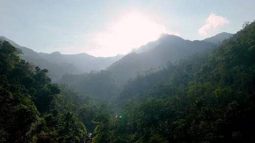 Beautiful landscape of sunrise over the mountains