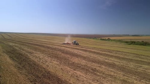 Tractor Working On The Field With Cultivator 1 49