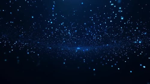 Glowing Blue Lights Across A Dark Background
