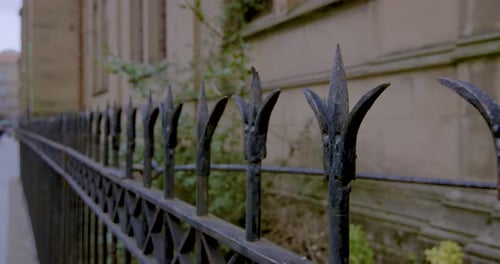 Wrought iron fence nearby the Good Shepherd of San Sebastián Cathedral.