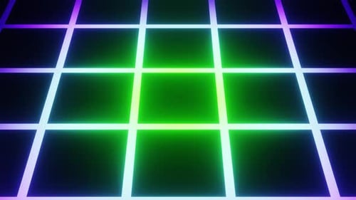 Purple To Green Colored Grid Background Loop Animation In 4K
