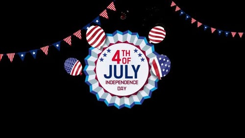 Animated Fourth of July Independence Day Celebration Banner