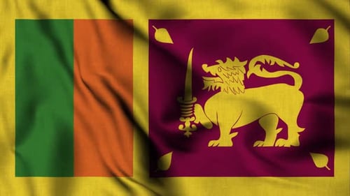 Realistic Waving Sri Lanka National Flag Animation
