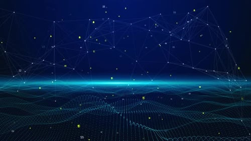 AI Future Technologies, Matriz de datos de alta tecnología, Futurista, pantalla HUD, animación de la pizarra digital