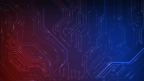 Animated Circuit Board Digital Technology Background Central Computer Processor CPU Concept