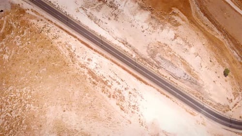 Road in the desert aerial Flight