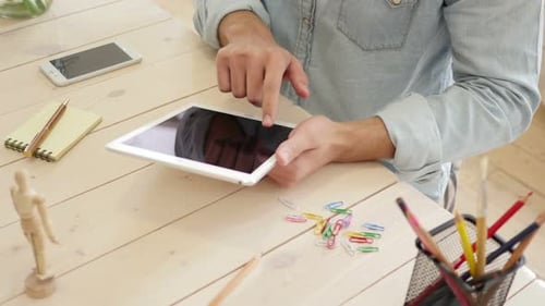 Verwenden eines digitalen Tablets, Ansicht von oben