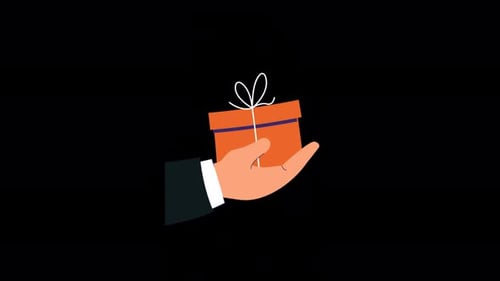 Animated Hand Offering a Gift Box