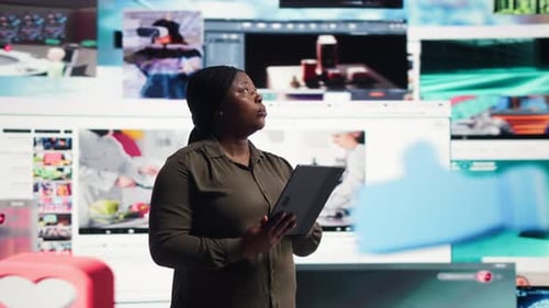 Digital Device Workflow for Woman Reviews Power Management