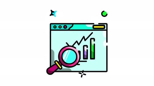 Animated Business Data Analysis on Browser Window with Magnifying Glass