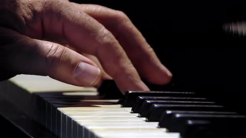 Fingers Playing Piano Keyboard