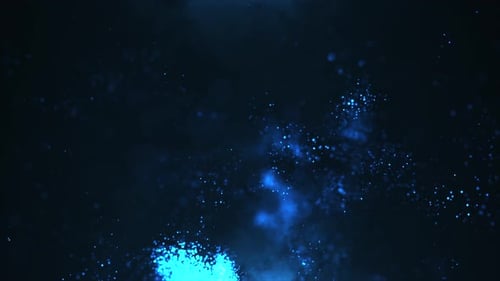 Dark Cosmic Blue Particles Abstract Motion Background