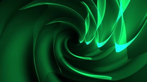 Abstract glowing green lines form spiral