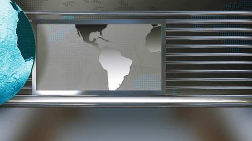 Modern Spinning Digital Globe and World Map News Background