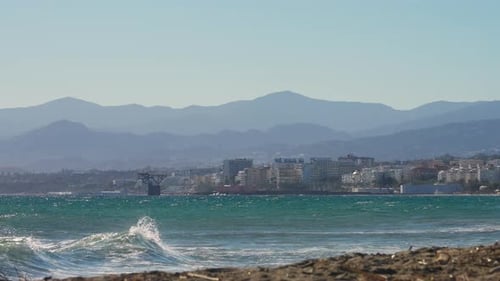 Marbella coastline on a windy day, Spain