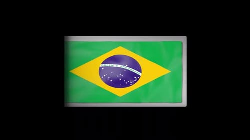 Brazilian Flag Unfurling and Waving Motion Graphic