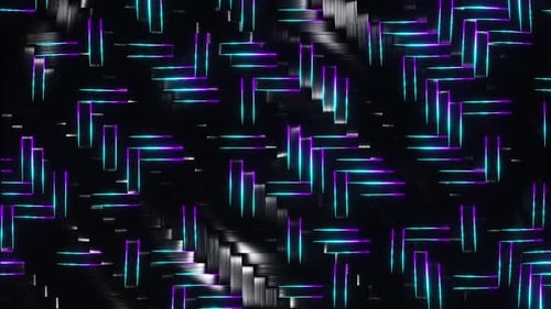 Dynamischer futuristischer Neongitter-Hintergrund, der sich kontinuierlich wiederholt