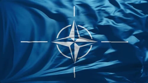 Realistic Waving NATO Flag Animation Loop