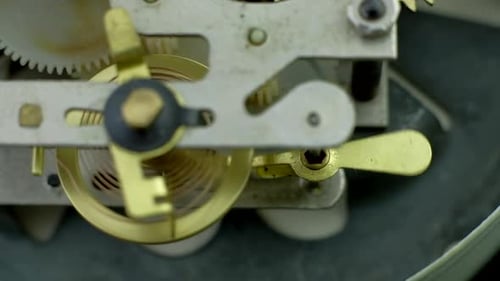 Clockwork Gears and Springs Moving in Time