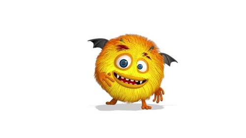 Animated Walking Fluffy Monster Creature Character