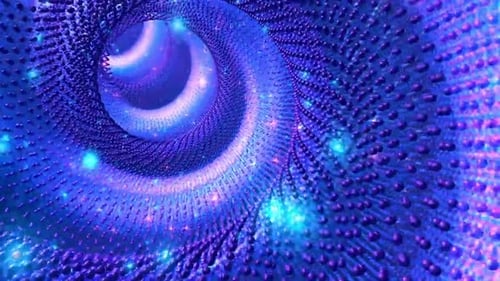 Purple Blue Massive Particle Tunnel Ride Moving Background