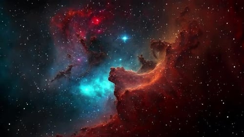 Colorful Cosmic Nebula with Shimmering Stars Animated Background