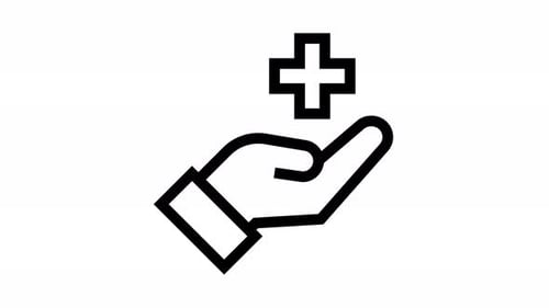 Animated Health Support Hand Flat Design Icon