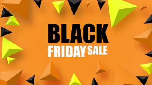 Black Friday Sale Animated Text with Geometric Triangles