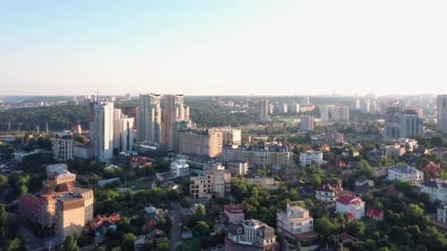 Aerial View of Modern Urban Apartment Buildings of European City
