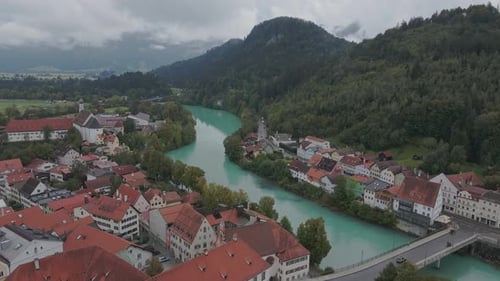 The turquoise blue waters of the Lech in Fussen Germany