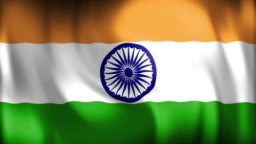 Waving Indian Flag Seamless Loop Animation