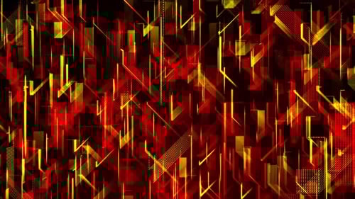 Abstract Futuristic Digital Grid with Glowing Geometric Lines